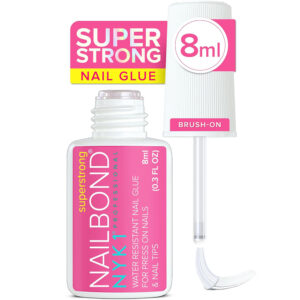 Super Strong Nail Glue for Press On Nails, Nail Tips & Acrylic Nails (8ml) NYK1 Nail Bond Brush On Nail Glue for Press Ons, Long Lasting Nail Glue for Acrylic Nails Fake Nails Tips Nail Glue