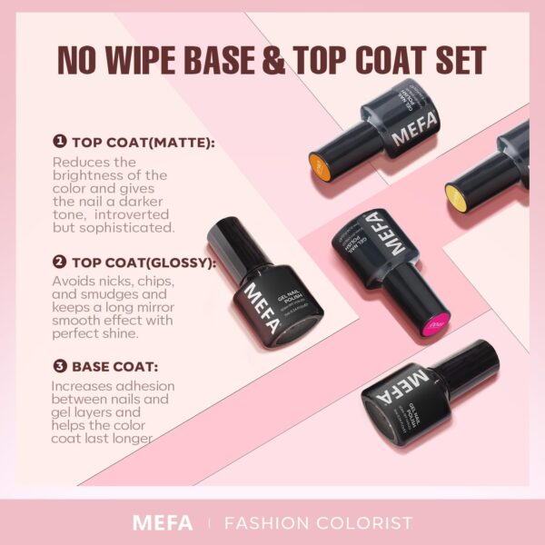 MEFA 56 Pcs Gel Nail Polish Kit with U V Light, 32 Colors All Seasons Soak Off Gel Polish Nail Set with Matte/Glossy Base Top Coat Essential Manicure Tools Nails Art DIY Christmas Gifts for Women - Image 7